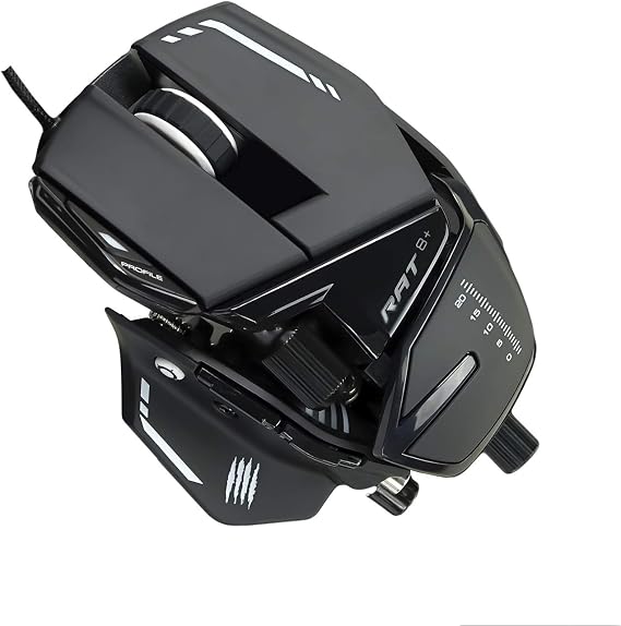 Mad Catz R.A.T. 8+ Ayarlanabilir Kablolu Oyun Faresi - 16000 DPI - 11 Programlanabilir Düğme - Doğrudan Saklanan 4 Kullanıcı Profili - RGB LED'i Özelleştirin - Ek Avuç İçi Dayanakları ve Pinky