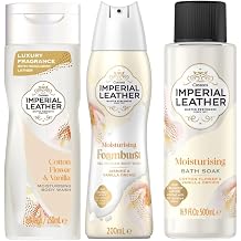 Imperial Leather Bath & Shower Bundle – Bath Bubble Soak, Foaming Shower Foam Burst & Shower Gel | Pamper Gift Set (Soft Vanilla Pamper)