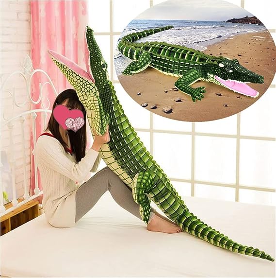 JOSON 165cm Long Oversized Ferocious Stuffed Animal Plush Toy Alligator Simulation Crocodile