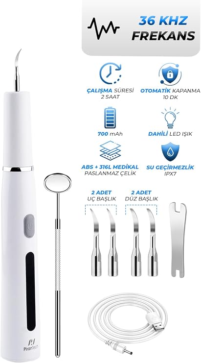 C12M Profesyonel Diş Temizleyici | 3 Modlu, USB Şarjlı, IPX7 Su Geçirmez