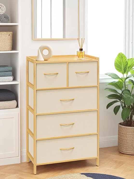 Digithome Bambu 5 Çekmeceli Dolap Organizer Çok Amaçlı Düzenleyici Şifonyer DB-0013