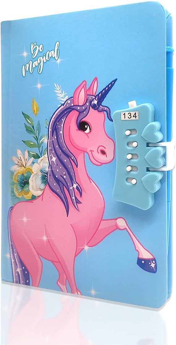Girls Secret Diary Sequin Unicorn Diary,Unicorn Notebook Travel Journal with Lock and Key for Kids Girls Christmas Birthday Gifts