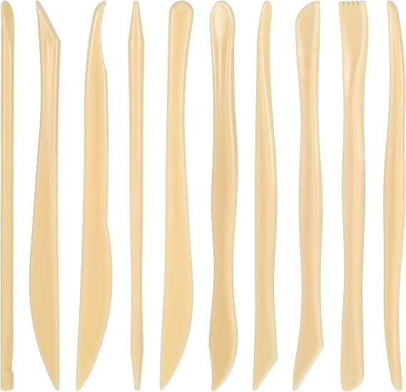 10PCS Double-Ended Clay Sculpting Tools, Plastic Polymer Clay Modeling Tools Ceramic Pottery Carving Tools for Cutting Embossing Smoothing Shaping Molding