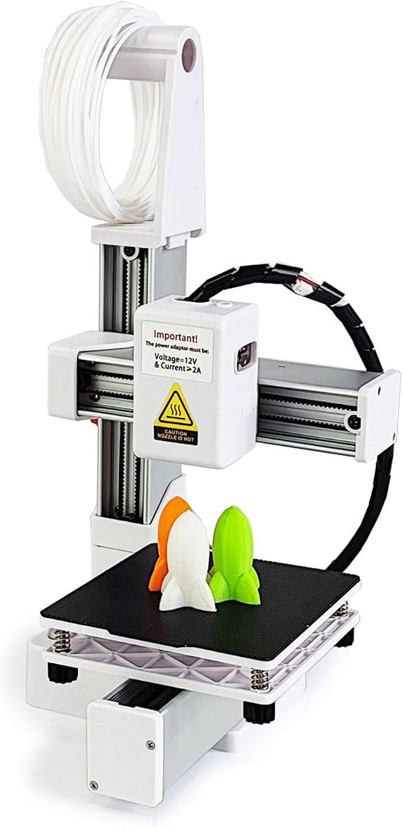 Tosuny Mini 3D Printer, FDM 3D Printers for Beginners, Frequency Division Multiplexing 3D Printer Machine, High Speed & Precision, 100 X 100 X 100mm Printing Size (White)