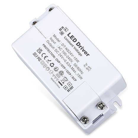 24V LED Driver 15W, 240V AC to 24V DC Transformer for LED Strip Light MR16