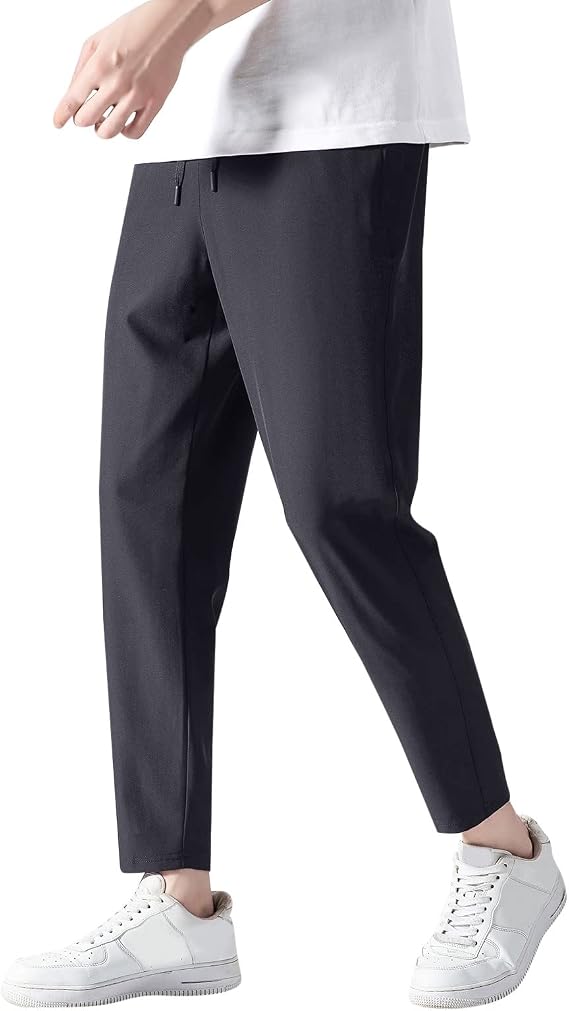 NQyIOS Men's Trousers Tracksuit Bottoms Trousers Casual Mens Joggers for Men UK Zip Pockets Elasticated Cuff Classic Jog Pants Jog Sweatpants Sports Joggers Thermal Pants for Men Cotton Chinos Men