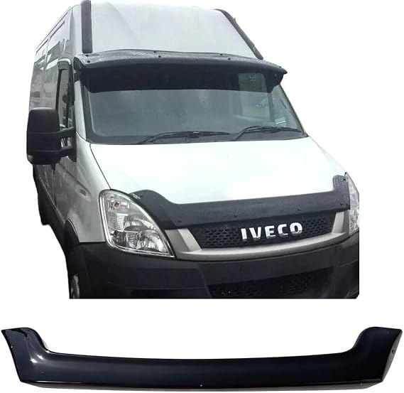 Black Bonnet Protector Bug Guard Wind Stone Deflector FOR IVECO DAILY (2007-2014)