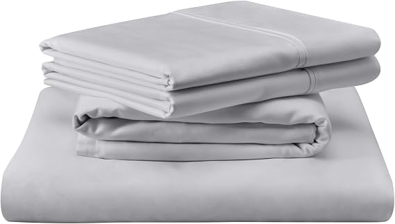 TEMPUR Luxe Egyptian Cotton Sheet Set Silver Mist - Split Cal King