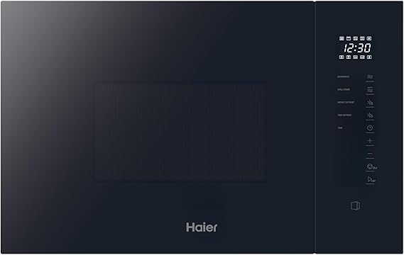 Haier Series 2&4 H38FMWID4ID27N​ Integrated Microwave with Grill, 8 Power Levels, 6 Functions, Touch Interface, Door Opening Button (Non-Touch), 8 Automenus, Security Lock, Black [Energy Class A]