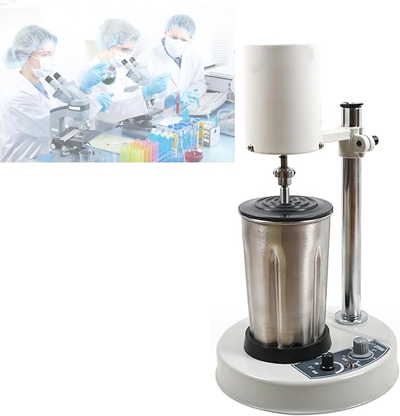 High-Speed Homogenizer 1000ML, Laboratory Mashing Machine, Motor Speed 12000r/min, Timing Range 0-60min, Ideal for Cosmetics and Skincare Applications