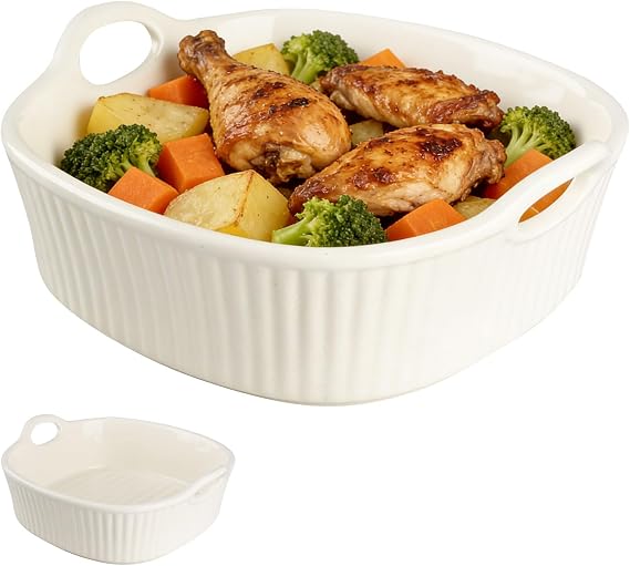 Oval Ceramic Small Casserole Dish Oven Safe Baking Dishes handle