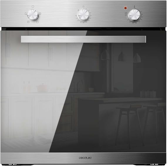 Cecotec Horno Integrable Bolero Hexa C136000 Mirror Time A. 2800 W, 77 L de capacidad, 4 funciones, Timer, Steam Assist, Steam EasyClean, Cooling Fan, Triple Glass, Clase Energética A [Energy Class A]