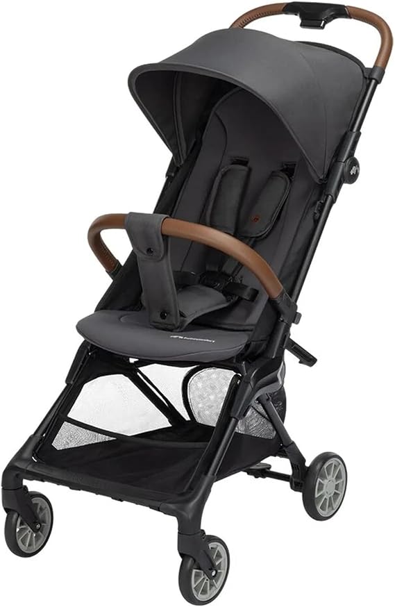 Bebeconfort Zephir kompakt bebek arabası, 0 – 4 yaş (22 kg'a kadar), hafif seyahat arabası (4,5 kg), uçak için, yaslanma pozisyonu, sepet, mineral grafit