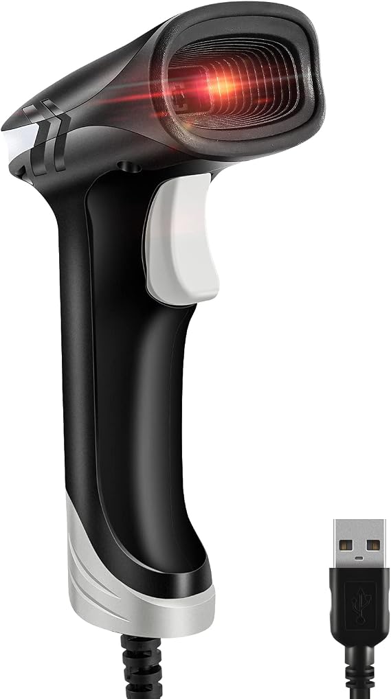 Barcode Scanner,USB Wired QR Bar Code Scanner 2D Handheld Inventory Scanner Automatic UPC EAN Reader Library Book Scanner for Mobile Payment Store Supermarket Warehouse