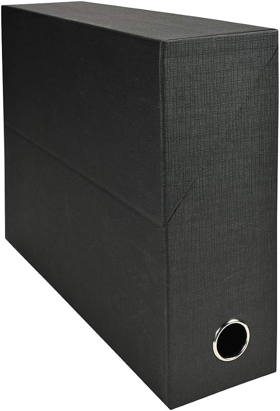 Exacompta Transfer Box Linen-Effect Paper A4 Spine 90 mm Black