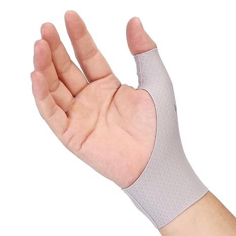 Thumb Wrist Brace Compression Sleeve (2 PCS) for Protector Support, Soft Elastic Fabric Thumb Spica Splint Glove Liner for Women and Men -Left or Right Hand（S, 6.5-7 Inch）