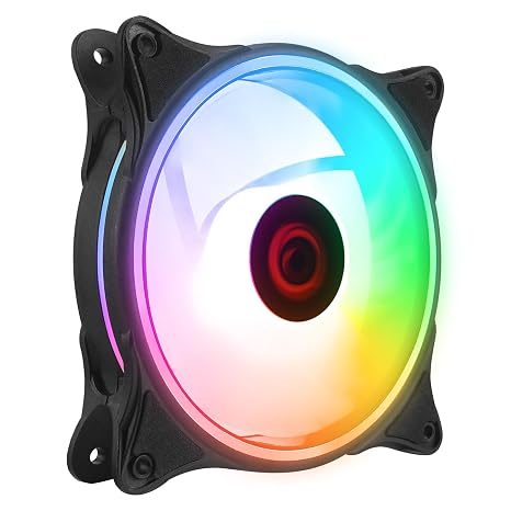 Rampage GLARE F50 12cm Rainbow LED Kasa Fanı 38CFM 1200RPM 3P+4P Molex Soketli Siyah
