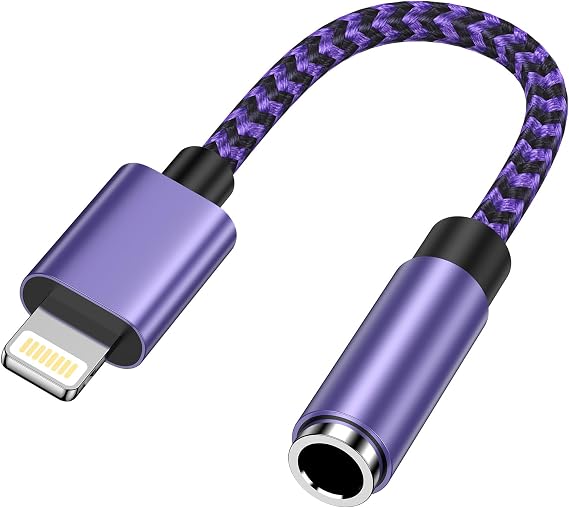 Headphone Adapter for iPhone, [MFi Certified] Lightning to 3.5mm Headphone Jack Adapter, Audio Aux Jack Adapter Earphone Cable Compatible with iPhone 14 Pro Max/14 Pro/14/13/12/11/SE/X/XS/XR/8