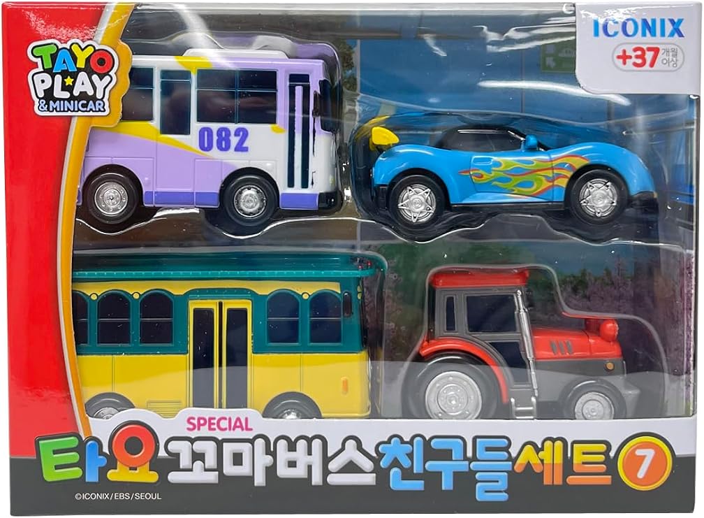 TAYO Little Bus Special Friends Set 7 - Christmas and Birthday Gifts for Kids, Fits Large Playsets! Includes the popular anime Tayo Friends
