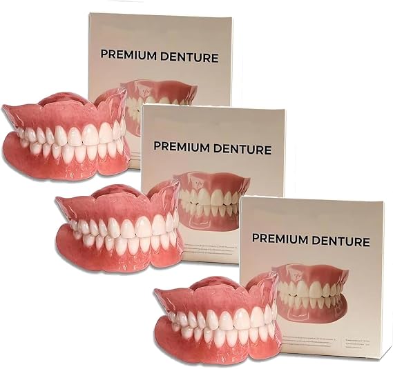 Tuvilo Dentures, Tuvilo Premium Dentures, False Teeth, Soft Denture Reline Kit, Snap On Veneers Teeth,Soft & Safe Moldable False Teeth Set,Silicone Reline Kit for Men and Women (3)
