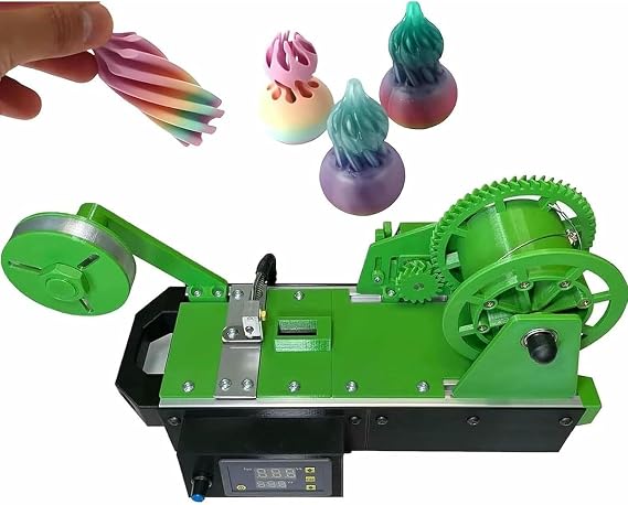 Desktop 3D Printer Filament Extruder Machine,Digital Temperature Control Up to 300°C,Speed Adjustable,Recycles PET Plastic Bottles into 1.75mm Eco-Friendly Filament for DIY Makers Green