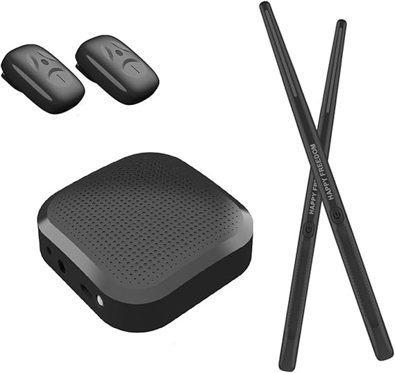 Electronic Drums Portable Virtual Drum Kit with 3D Motion Detection Virtual Pocket Drum with 2 Air Drum Sticks and Pedals and Bluetooth Adapter for Children and Beginners
