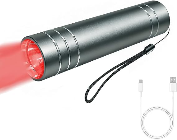 Red Light Device, LED Red Light Wand, Portable LED Infrared Torch, Near Infrared Lamp Device for Home Use (Grey)