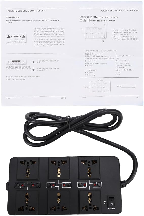 Alomejor Power Sequencer Controller with Metal 6 Channel 1s Sequencing
