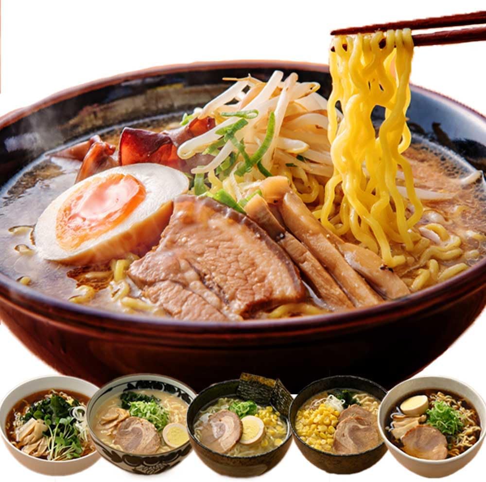 Ramen Assortment, Hokkaido, 5 Meals, Raw Noodles, Soup, Local Order, Ranking Miso, Soy Sauce, Salt, Room Temperature