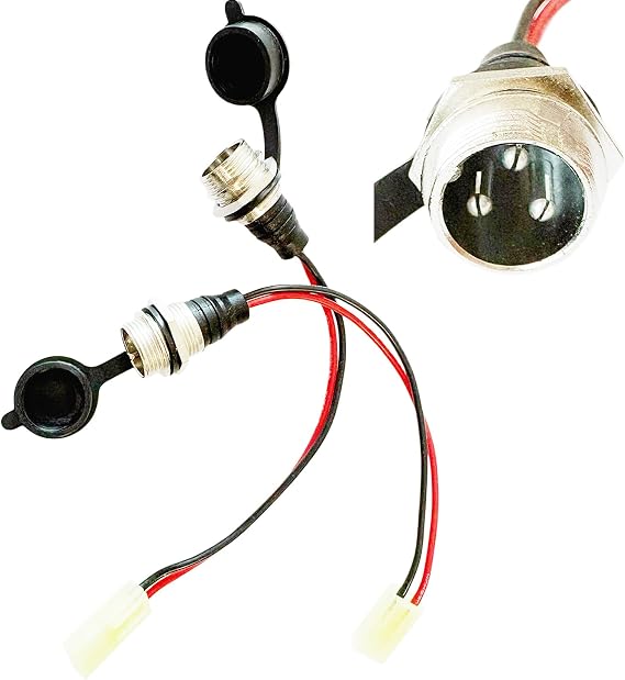 3ピン 防水充電ポート 2個パック 交換用充電器ソケット シリコンキャップ付き ホバーボード 電動スクーター Eバイク バランス カート用 1+ 3極