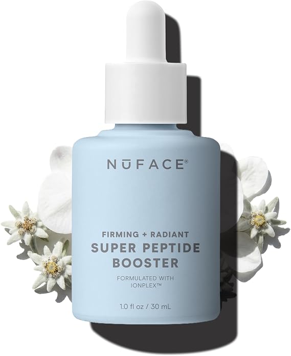 NuFACE Super Peptide Booster Face Serum - Skin Firming Peptide Serum for Fine Lines and Wrinkles - IonPlex Skin Care to Smooth, Hydrate & Enhance your NuFACE Microcurrent Facial Device Results (1 oz)