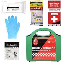 Value Aid Basic Bleed Control Kit with Tourni-Key Plus – Hard Case Emergency Trauma Pack – Includes Haemostatic Dressing, Pressure Bandage, Gloves & Tourniquet Tool – First Responder Grab Kit