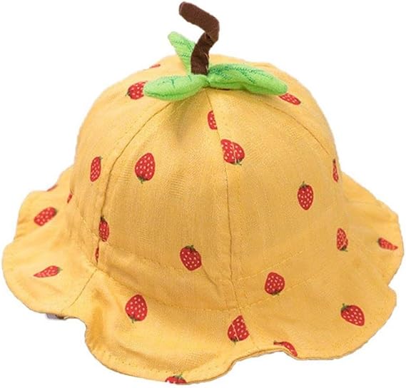 Strawberry Pattern Bucket Hat Spring Summer Cap Beach Boys Girls Baby Kids Toddler Outdoor Sun Hat