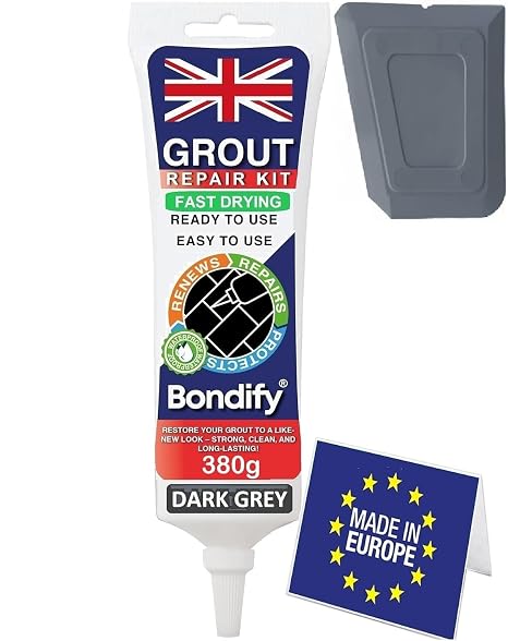 Waterproof Dark Grey Grout Repair Kit Ready Mixed FAST DRYING 380g