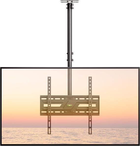 monTEK Ceiling TV Bracket for 37-75 inch Flat Screen Displays | Tilt and Swivel, Height Adjustable, Flat & Sloped Ceilings, Up to 50kg, Max VESA 400x400mm
