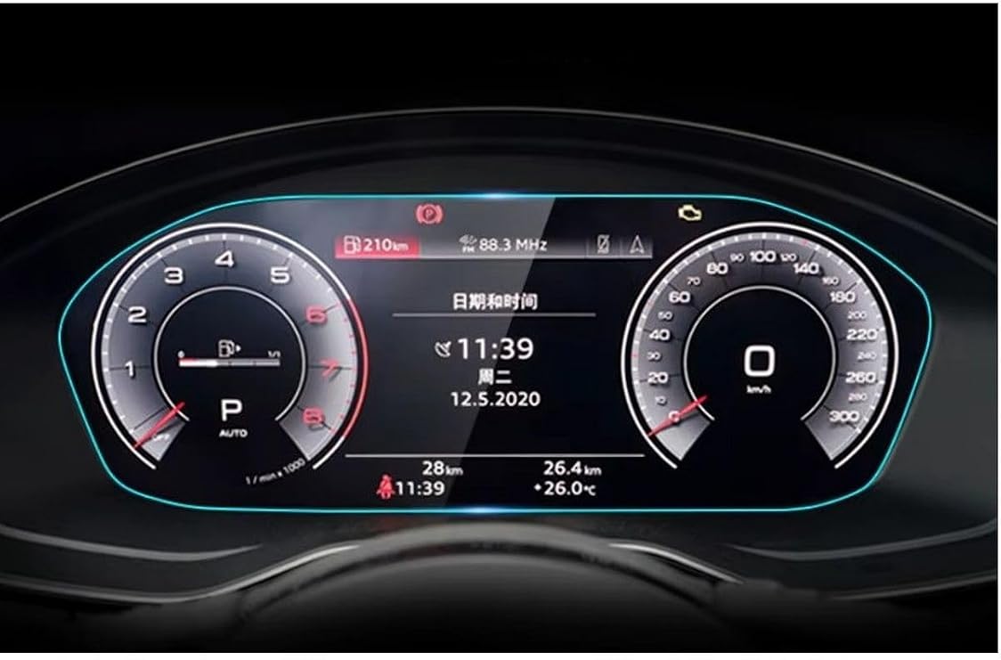 Audi ile uyumlu A4 2020 2021 2022 2023 2024 Model Direksiyon Arkası Gösterge Panel 9H Nano Ekran Koruyucu