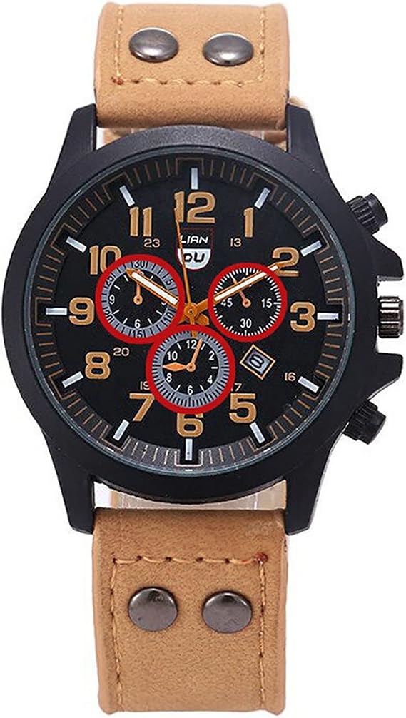 Watches Date Quartz Wrist Waterproof Leather Men's Quartz Analog Men's Watch Watches for Women Analog