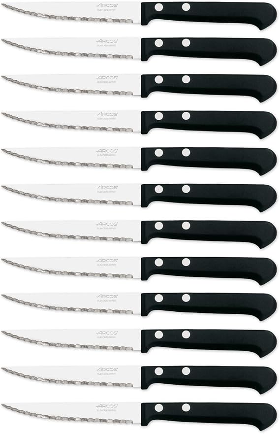 Arcos Table Knives – Box of 12 Units Chop Knife Table Knife – NITRUM Stainless Steel Blade 110 mm – Nylon Handle – Black (12 Units)