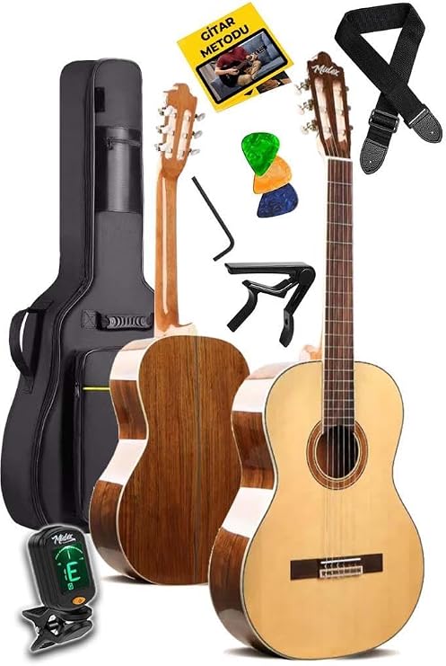 Maxword X45 Profesyonel Masif Ağaç Klasik Gitar Seti 4/4 Yetişkin Seri üst Segment