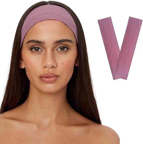 2'li Saç Bandı - Elastik Kaymaz İnce Esnek Pamuk Emici Kadın Saç Bandı Bandana, Unisex Spa Koşu Dans Yoga Pilates Bisiklet Fitness Saç Ter Bandı 2'li Kafabandı Seti
