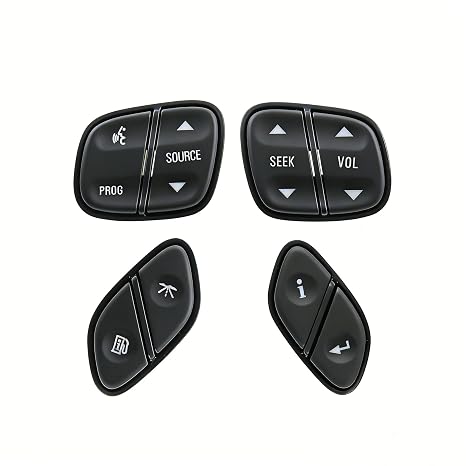 Steering Wheel Control Switch Button Replacement for 2003-2009 Silverado Suburban Tahoe Avalanche GMC Sierra Yukon Escalade Replaces# 21997738, 21997739, 1999442, 1999443
