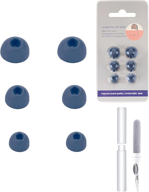 3 Pairs Silicone Ear Tips for Anker Soundcore Liberty 4 NC，daunke Replacement Ear Tips，3 Different Size (S/M/L)，soft and comfortable，for In-Ear Headphones，Blue