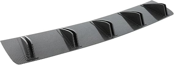 Rear Bumper Rear Diffuser Bumper 81.5cm For BMW For M3 E46 Universal Car Rear Bumper Diffuser 5 Shark Fin Curved Lower Splitter Spoiler Cover Sticker(Carbon Fiber Look)