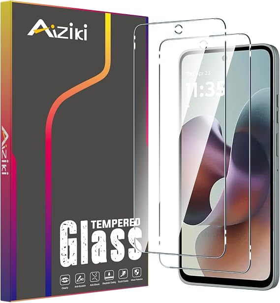 Glass Screen Protector For Motorola Moto G56/G57/G67 Tempered Glass Film, Impact-Protection, Anti-Shatter, Anti-Scratch, HD Clear, Bubble Free, [2 Pack] Screen Protectors Moto G56/G57/G67
