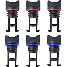 6pcs Nylon Kayak Drain Plugs Thread Drain Plugs, Kayak Plugs with Rubber Gasket for Kayak Dinghy Canoe Boat, Red+Blue