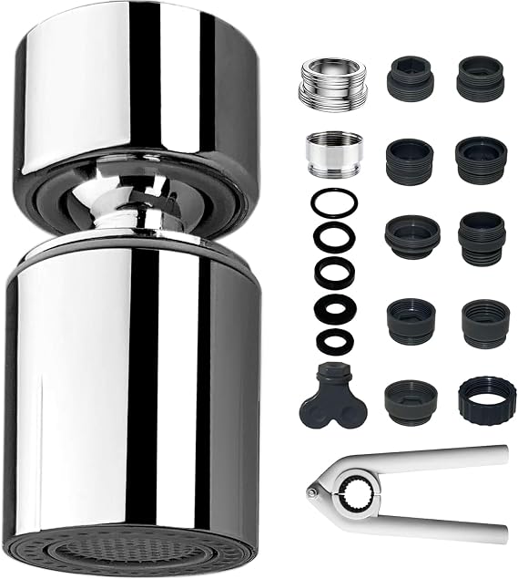 REZZI Aerator Tap Kitchen 360° Swivel Atomizer Adjustable Tap 2 Modes Diffuser Kitchen Sink Diffuser Compatible with Most Taps