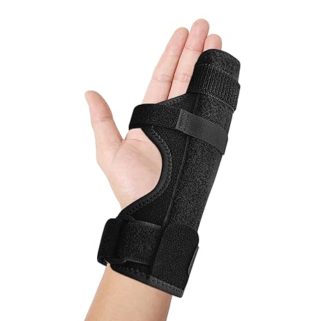 Pinky Ring Finger Splint Hand Brace, Boxer Fractures Finger Support for Right & Left Hand, Metacarpal Little Trigger Fingers Immobilizer Straightener for Arthritis, Tendonitis, Pain Relief