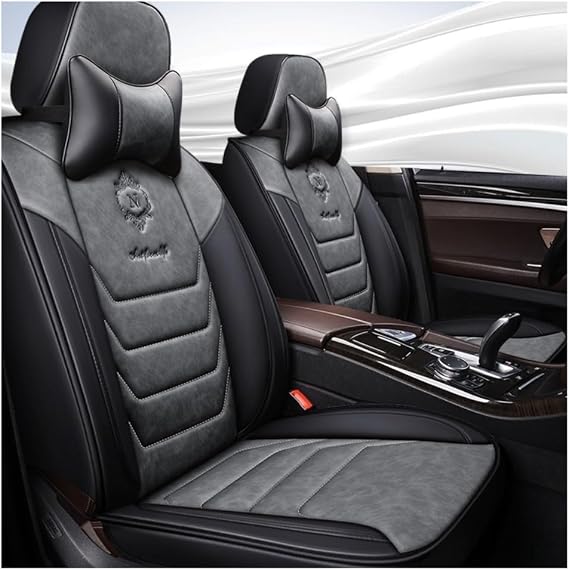 Car Seat Covers Universal Set for Peugeot 2008/2008 GT/e-2008 GT / 3008/3008 GT / 4007/4007 Sport / 4008/5008 Car Accessories, Grey Luxury