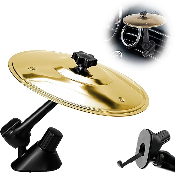 Mini Drum Cymbal Car Vent Decoration for Dashboard, Rotating Ornament