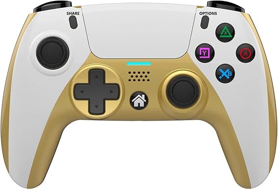 Gamepad Wireless Game Controller Programmable Back Button Dual Vibration 6-Axis Somatosensory Gyroscope Gamepad Gaming Controller Color: Yellow, Size: One Size